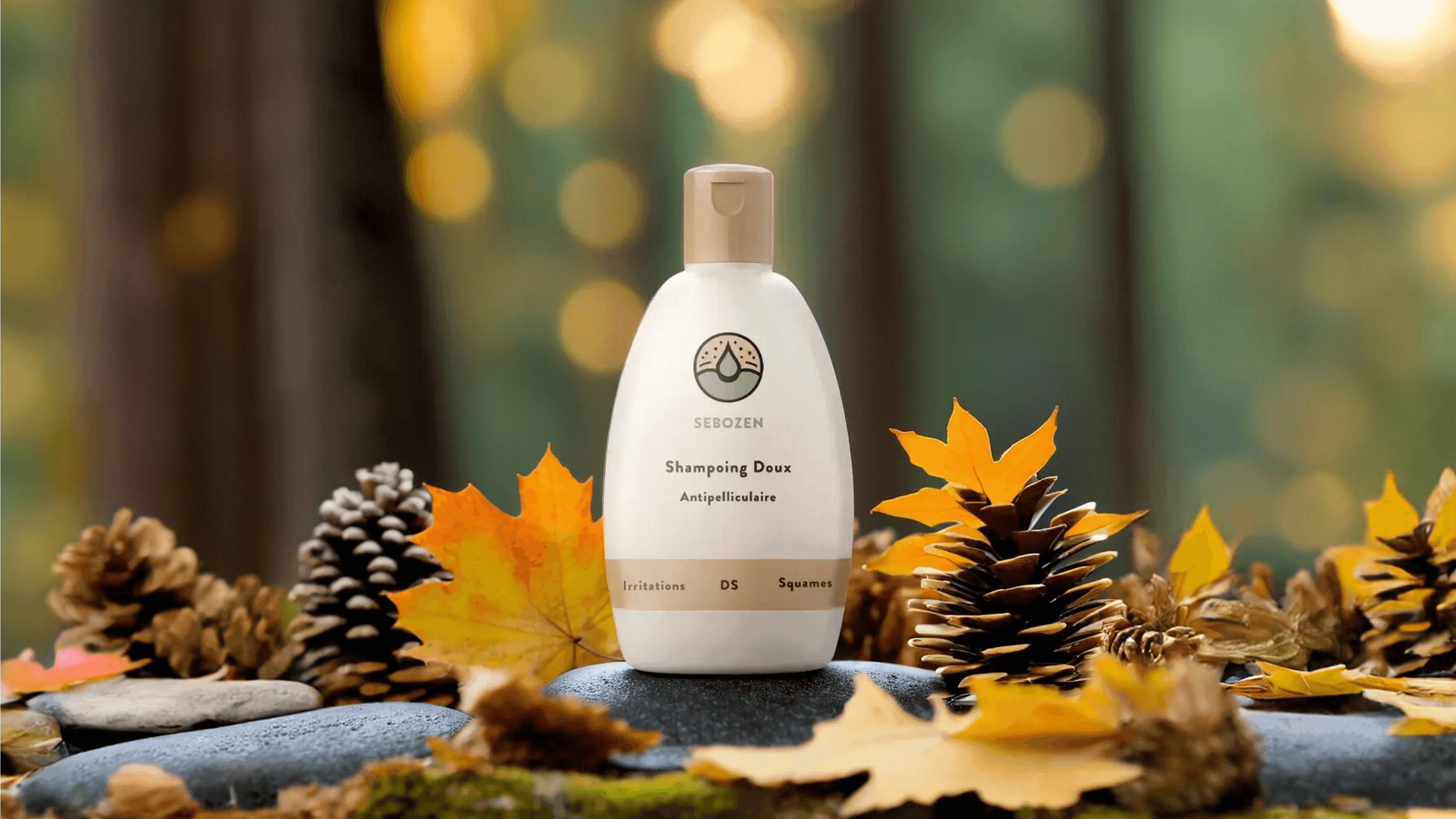 Mousse du shampoing antipelliculaire doux Sebozen sur cuir chevelu