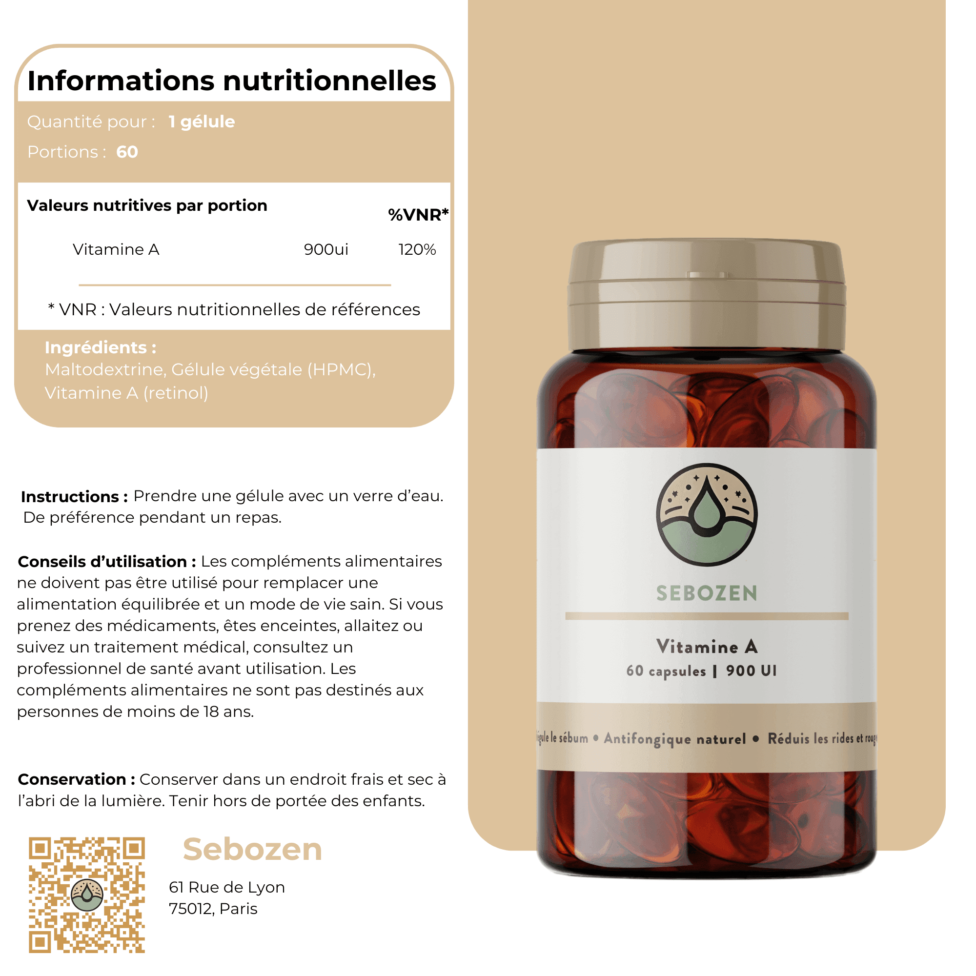 Fiche Produit Vitamine A Sebozen