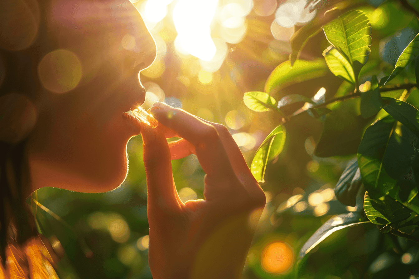 Femme au teint éclatant, lumière naturelle