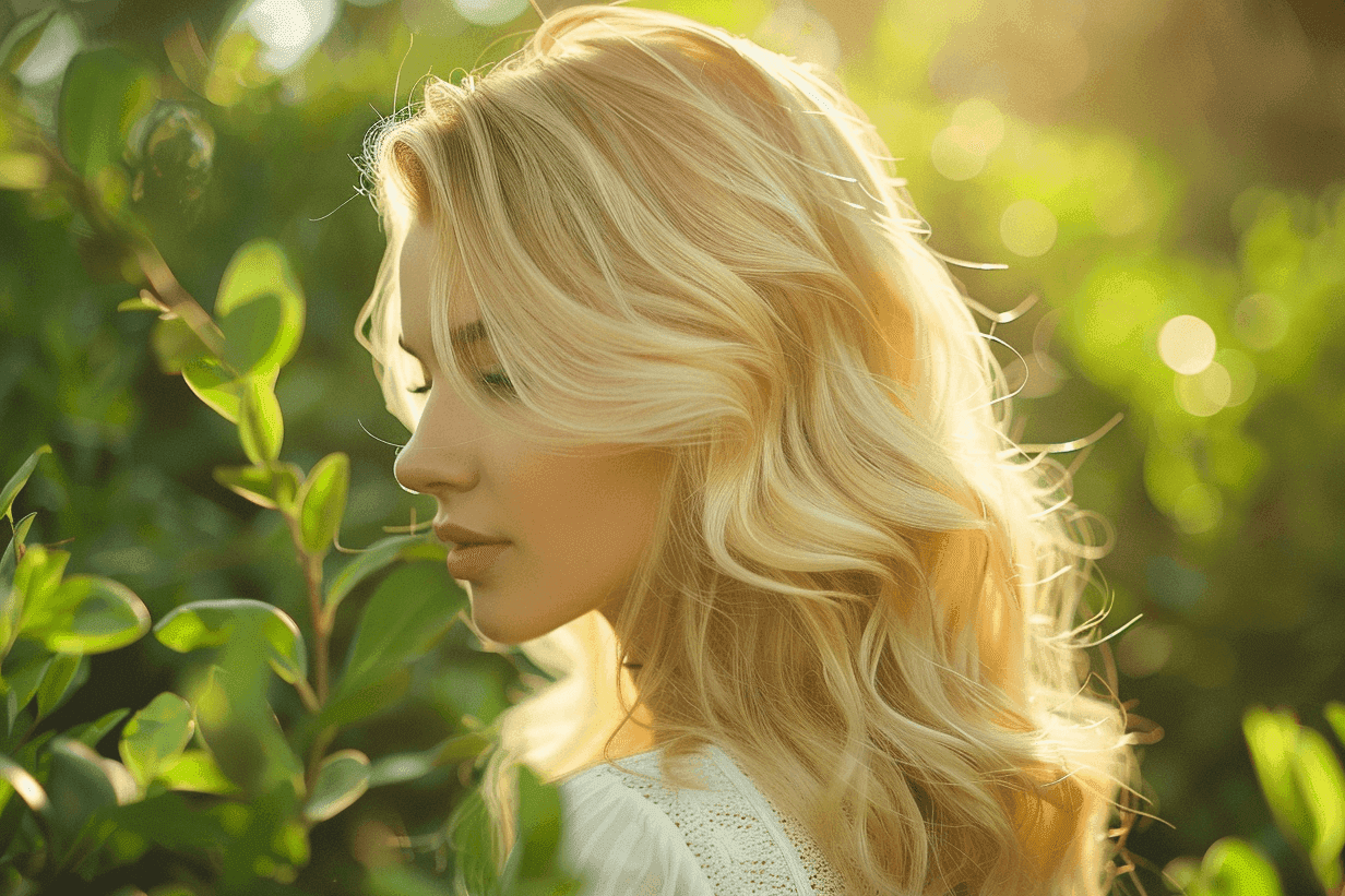 Femme appliquant un shampoing enrichi au tea tree