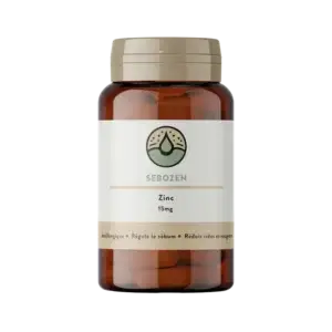 photo de capsules de zinc pour réguler le sebum et réduire la dermite séborrhéique, l'eczema, la rosacée et le psoriasis
