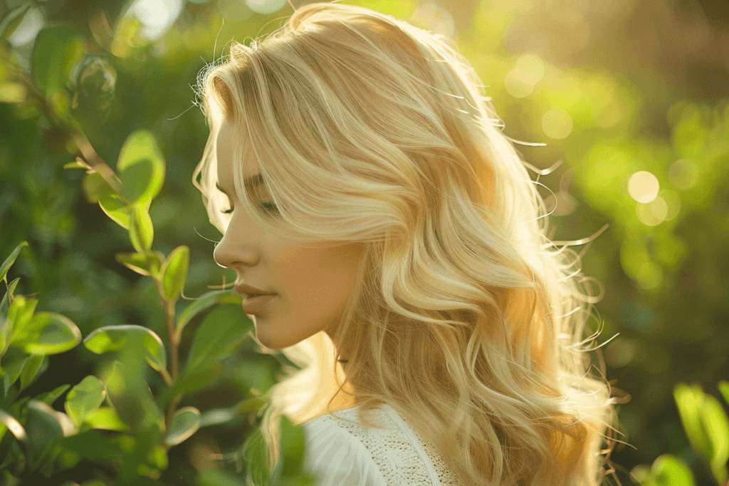 un femme qui met du shampoing au tea tree dans ses cheveux pour avoir des cheveux magnifiques