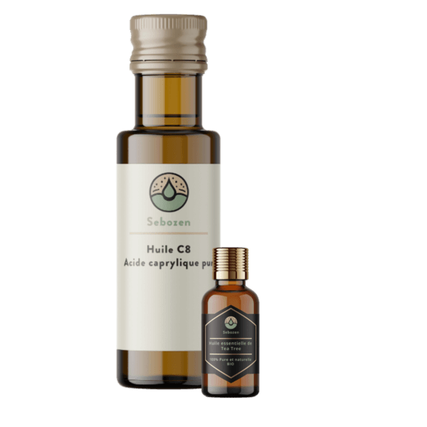 recette avec le l'huile de théier appelée tea tree ainsi que de l'acide caprylique C8