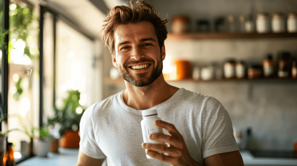Un homme beau car il prend les meilleurs compléments alimentaires pour la peau