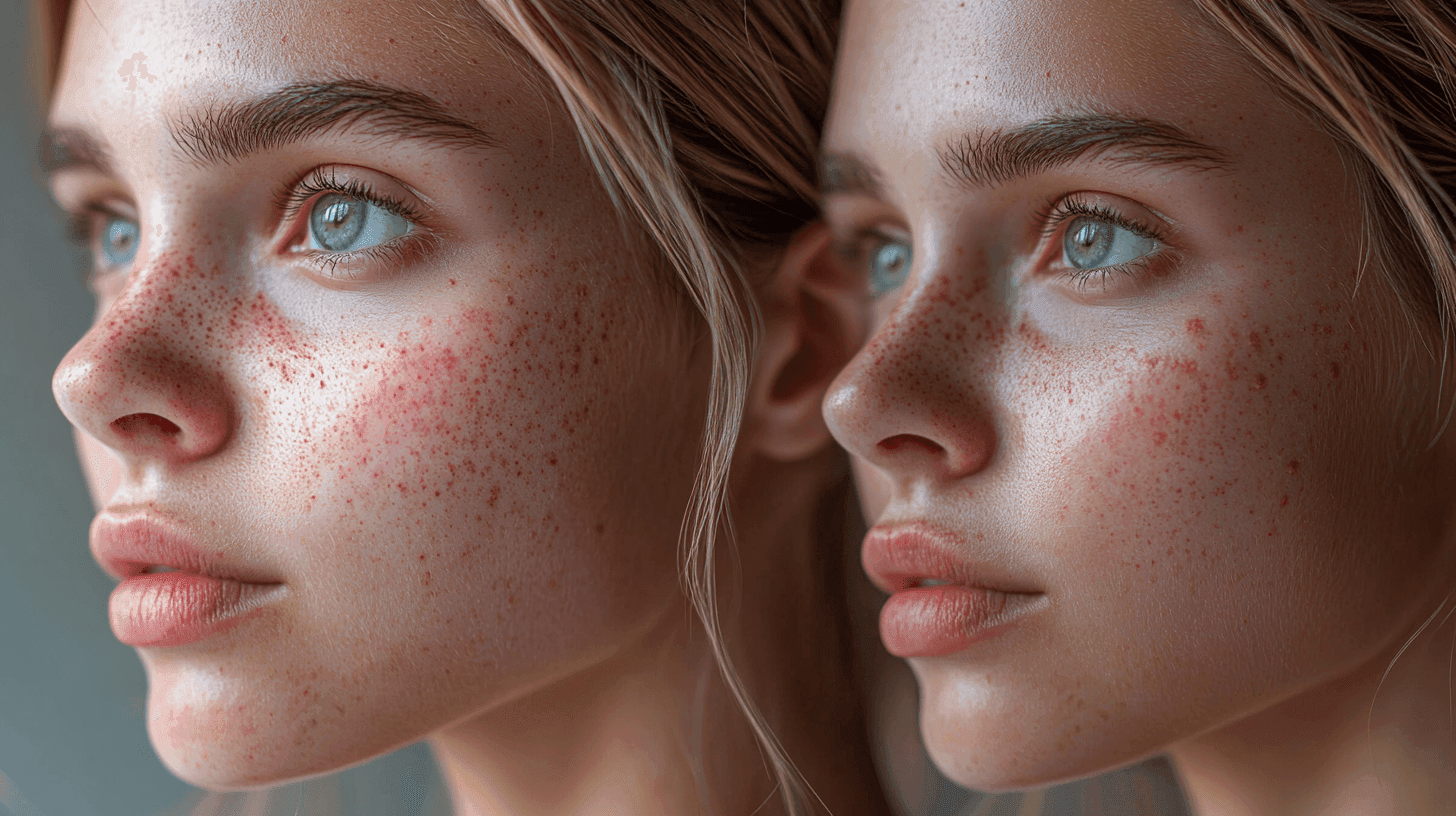 une femme avec de la dermite séborrhéique