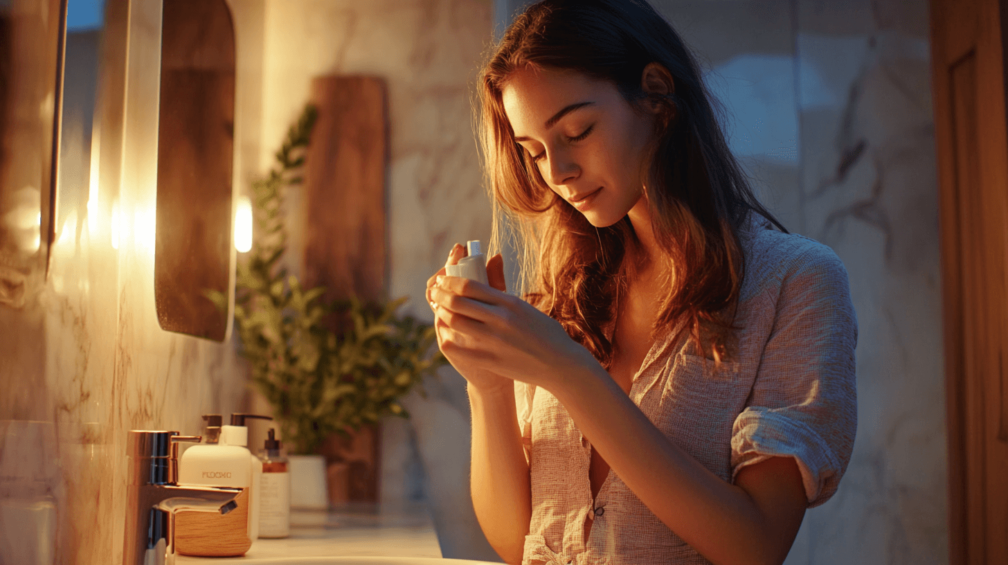 une femme qui applique de la crème pour l’eczéma sur son bras