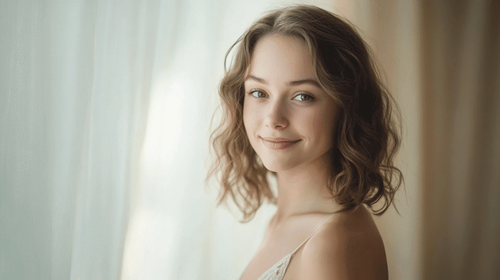 une femme avec une peau magnifique qui prend un complément de zinc