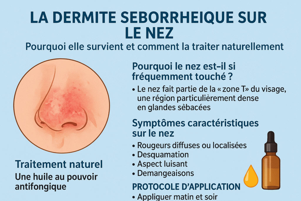 infographie sur la dermite séborrhéique du nez